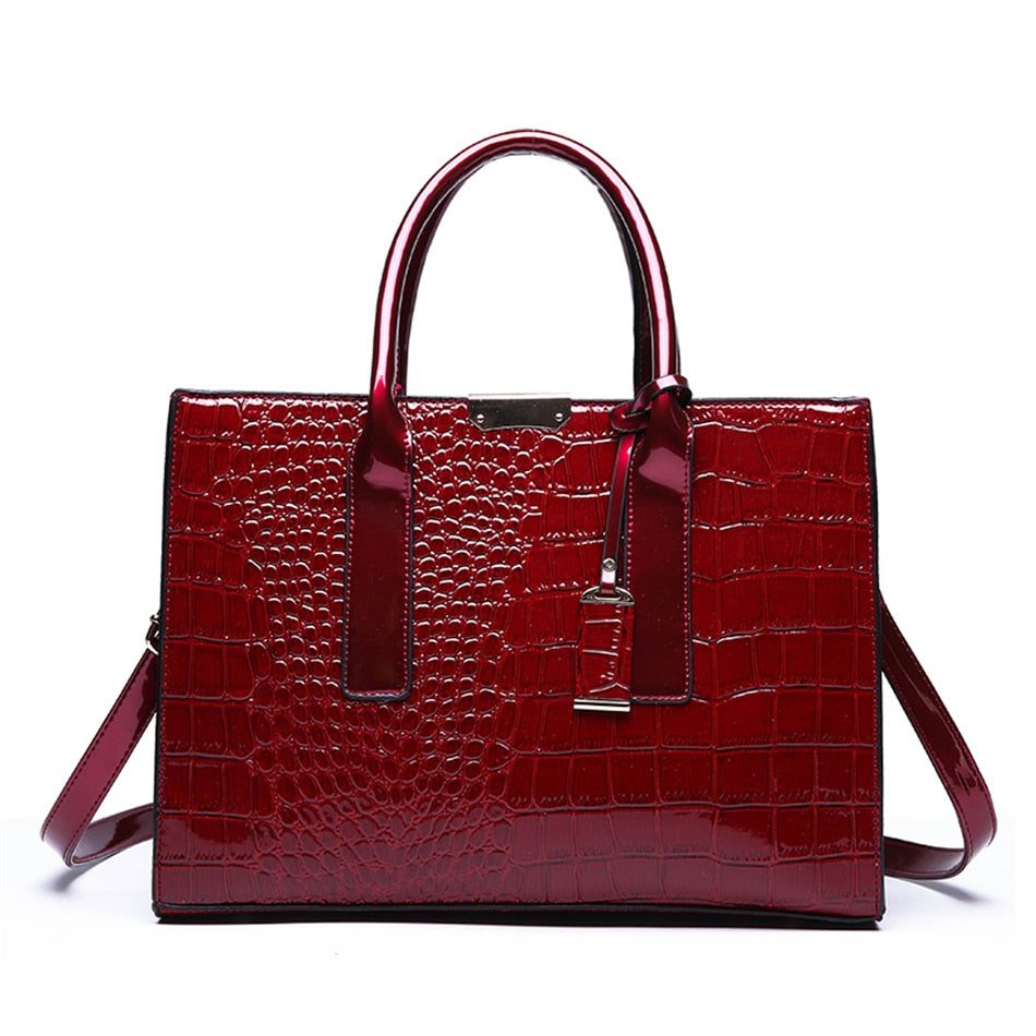 Leather Women Bags, Crocodile Female Crossbody Shoulder Hand Bags, Women High Quality Handbags