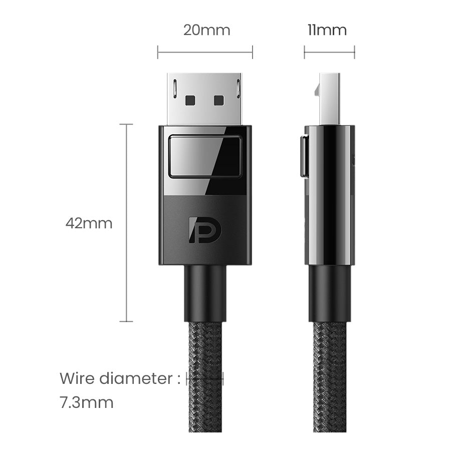 Displayport Cable 8K DP1.4 4K 144Hz, Video - Audio Cable, TV, Box, PC, Laptop, Monitor, Video Game DP Cable, Display Port