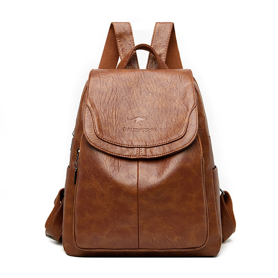 Damen-Rucksack aus Leder mit großem Fassungsvermögen, Vintage-Tasche aus hochwertigem Leder, Schultaschen, Reiserucksack, Damen-Büchertasche