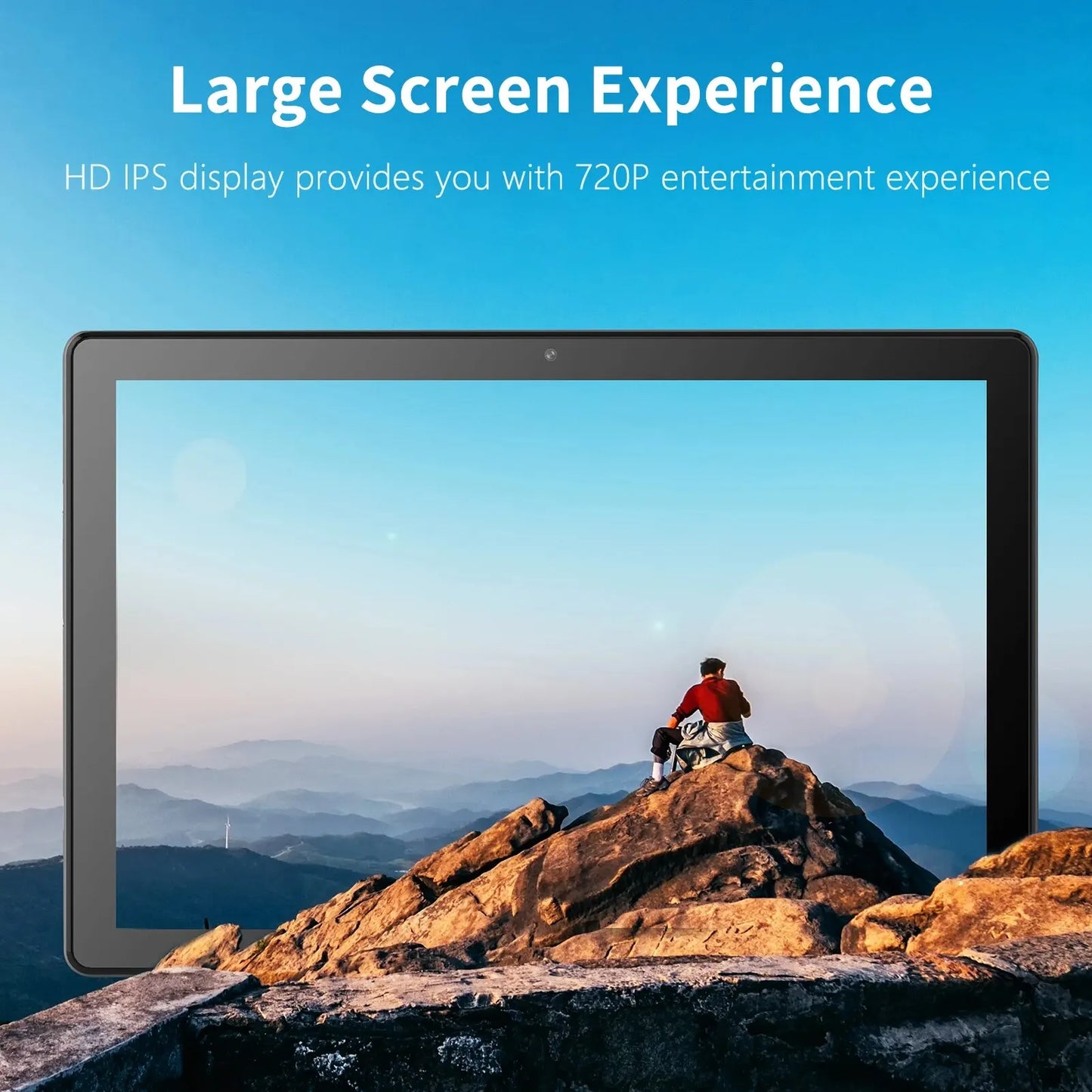 Tablet Android 12, 10.1 Inch 3GB RAM 64GB ROM Quad Core Processor WiFi 6 GPS HD IPS Screen 8.0 MP Rear Camera