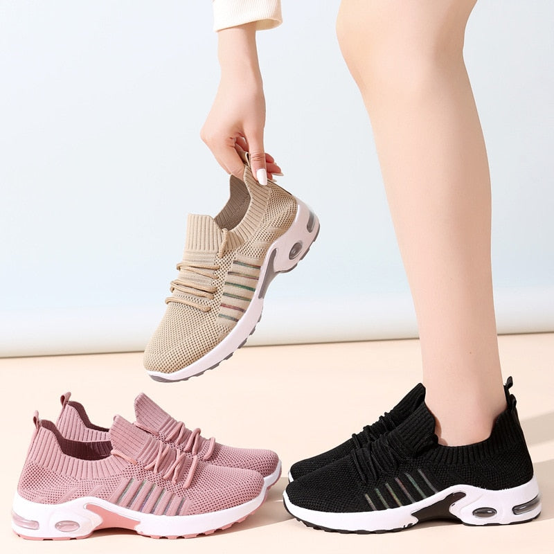 Damen-Sneaker, orthopädische Plateau-Sneaker für Damen, Wanderschuhe für Damen, Freizeitschuhe, Mesh-Komfort, weiche Sohle, Laufschuhe