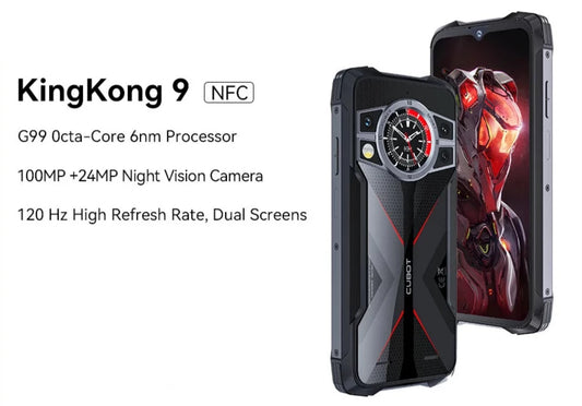 Cubot KingKong 9, Helio G99, 120Hz 6.583-Inch Screen, Rugged Smartphone, 24GB RAM(12+12GB Extended), 256GB ROM, 100MP Camera, NFC