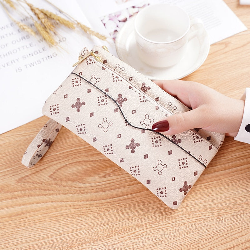 Women's Brand Clutch Purse Ladies Money Wallet for Women's Clutch Bag Slim Female Wallet Card Holder Uneven Wallets Made Leather