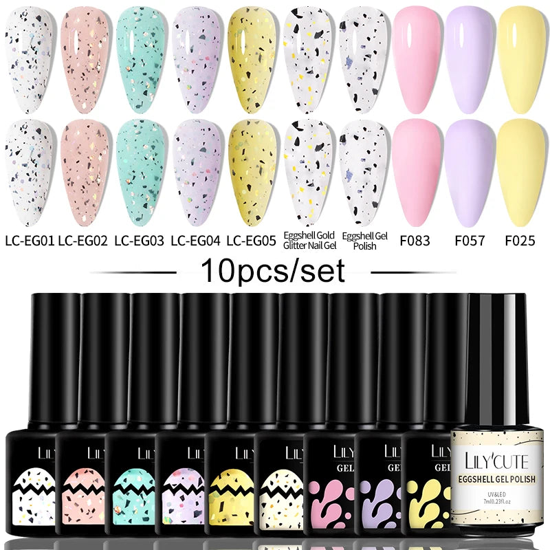 10PCS/SET Gel Nail Polish, Reflective Glitter, Magnetic Gel, Set Magnetic Stick, Soak Off Nail Art