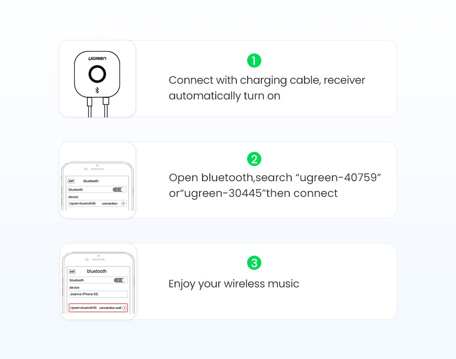 UGREEN Bluetooth RCA Récepteur 5.1 aptX HD 3.5mm Jack Aux Adaptateur Sans Fil Musique pour TV Voiture 2RCA Bluetooth 5.0 Récepteur Audio