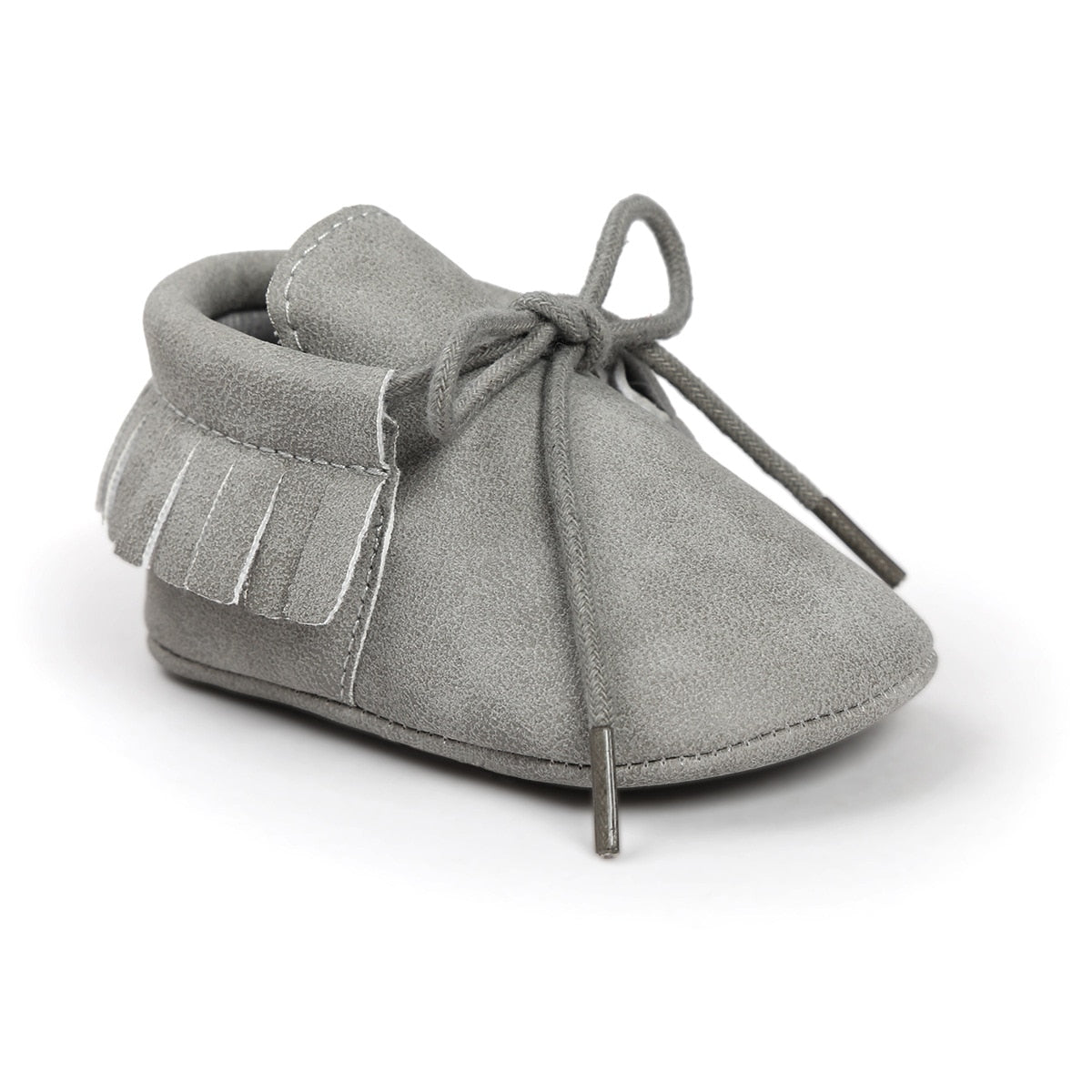 Newborn Shoes Infant Boy Girl Classical Lace-up Tassels Suede Sofe Anti-slip Toddler Crib Crawl Moccasins