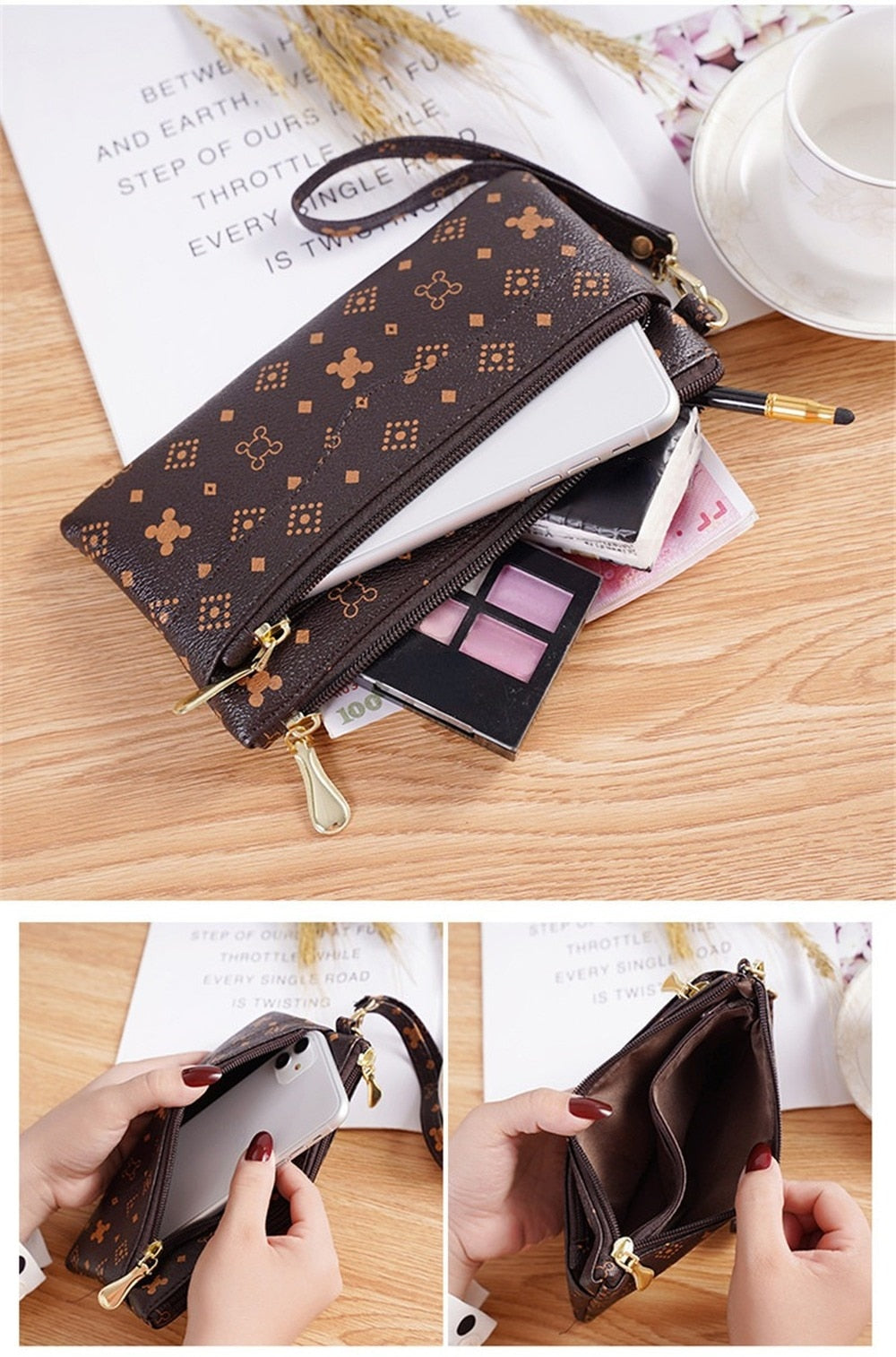 Women's Brand Clutch Purse Ladies Money Wallet for Women's Clutch Bag Slim Female Wallet Card Holder Uneven Wallets Made Leather