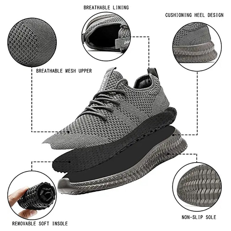 Men's Running Shoes: Lace-up, Lightweight, Comfortable, Breathable Sport Sneakers for Walking and Tennis