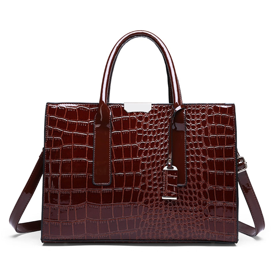 Leather Women Bags, Crocodile Female Crossbody Shoulder Hand Bags, Women High Quality Handbags