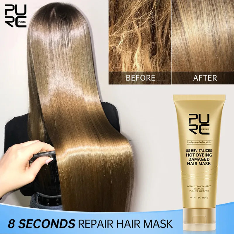 8 Seconds Hair Mask ,Professional Keratin Treatment, Cream Smoothing Straightenig, Soft Repair Damaged Frizz Hair, Care Product