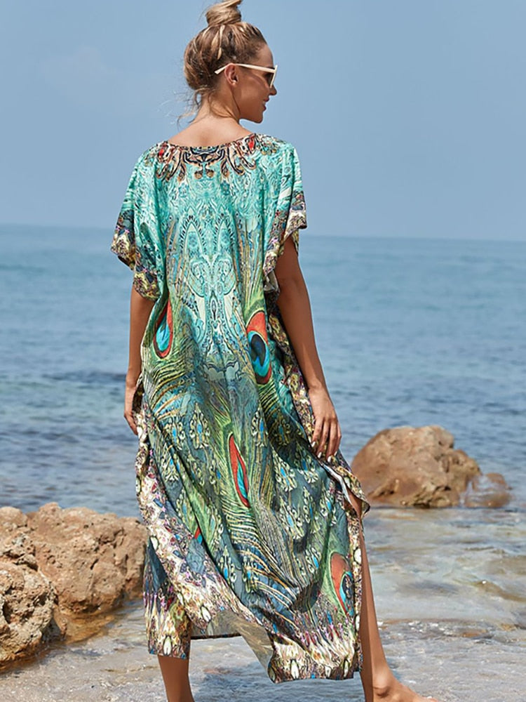 Strand Cover Up Robe Plage Vestido Playa Strand Pareo Badeanzug Cover Up Bademode Badeanzug Frauen Maxi Kleid