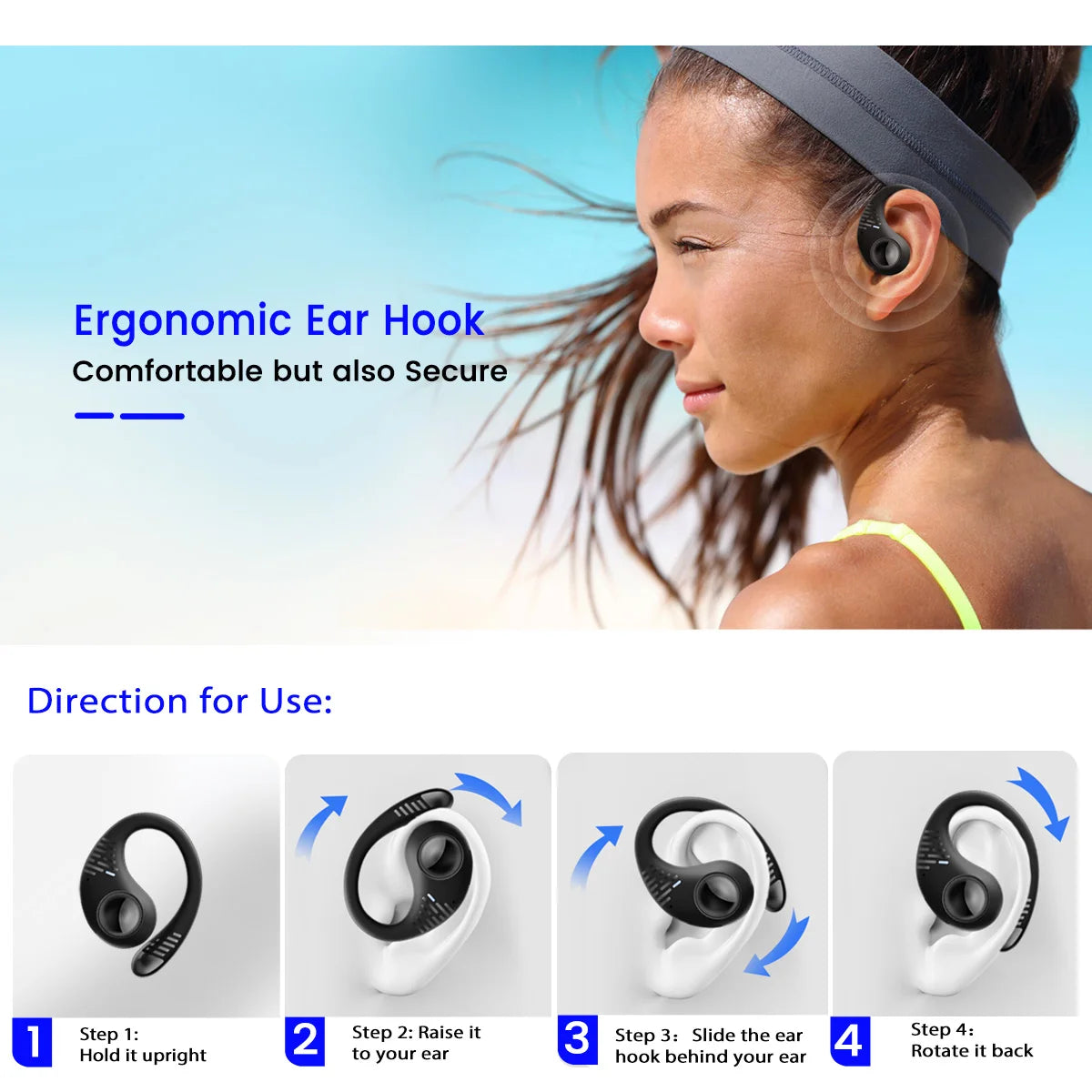 Blackview Airbuds 10, AirBuds 10 Pro, Open-Ear-Headset, kabellose Kopfhörer, Sport-Luftleitung, Bass-ENC-Ohrhörer, TWS mit Mikrofon