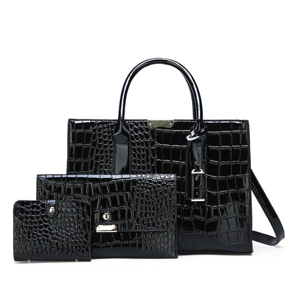 Leather Women Bags, Crocodile Female Crossbody Shoulder Hand Bags, Women High Quality Handbags