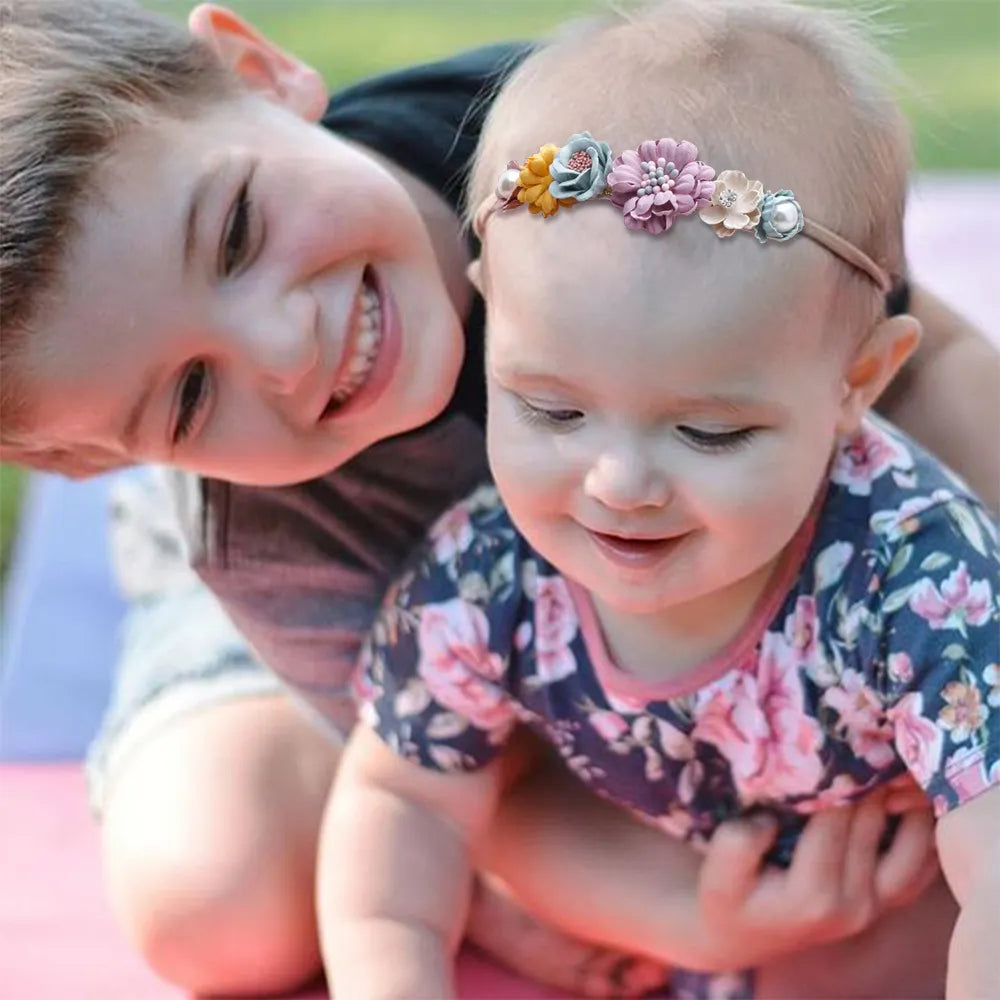 Baby Mädchen Stirnband, süßes Baby elastisches Haarband, Neugeborene Kopfblume, Kleinkind Stirnband, Kopfbedeckung Kinder, Kinder Haarschmuck