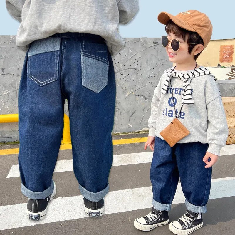 Boys Jeans Denim Trousers Kids Clothes Children Clothes Spring  Straight Cowboy Trousers Casual Pants 2-6 Years