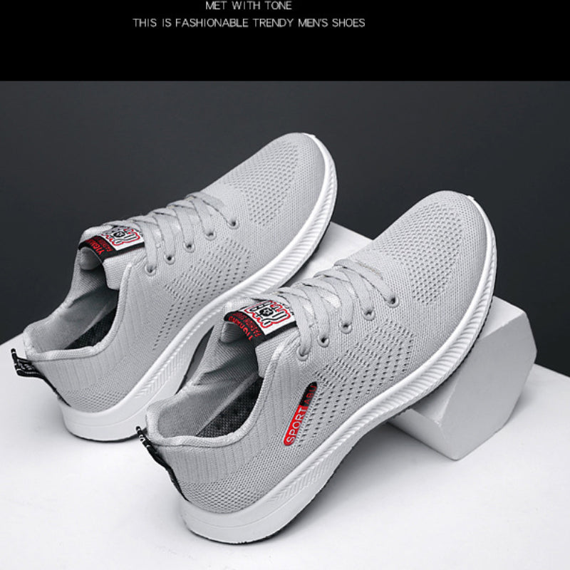 Breathable Shoes for Men, Mesh Lightweight Casual Shoes, Comfortable Soft Bottom Flats Lace Up Sneakers