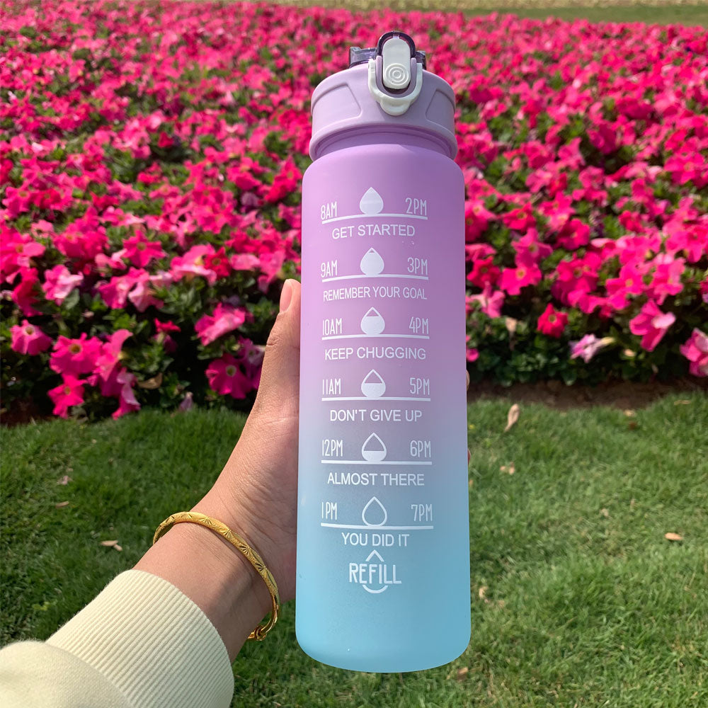 Water Bottle, Motivational Drinking Bottle, Sports Water Bottle, Portable Reusable Plastic Cups, Outdoor Travel, Gym