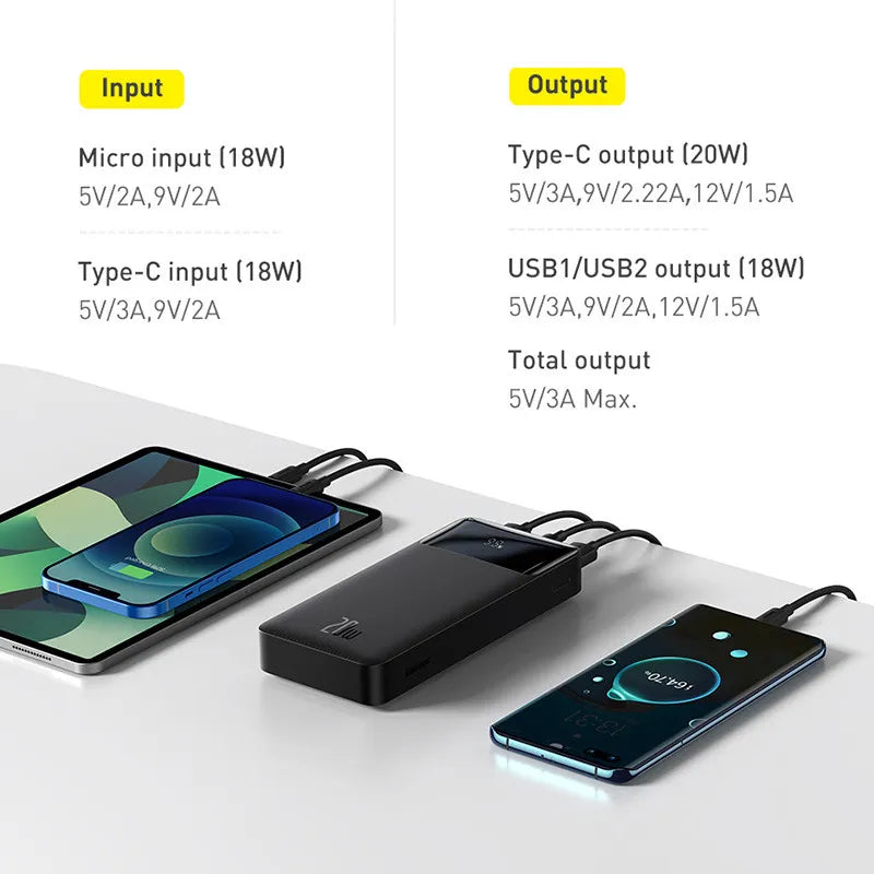 Powerbank 30000 mAh, Handy-Ladegerät, tragbarer externer Akku, Powerbank-Schnellladung