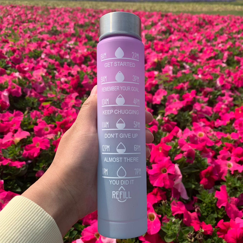 Water Bottle, Motivational Drinking Bottle, Sports Water Bottle, Portable Reusable Plastic Cups, Outdoor Travel, Gym