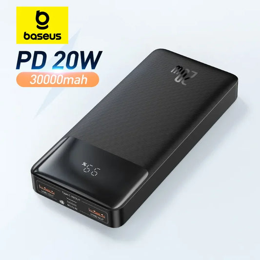 Power Bank 30000mAh, Mobile Phone Charger, Portable External Battery, Powerbank Quick Charge