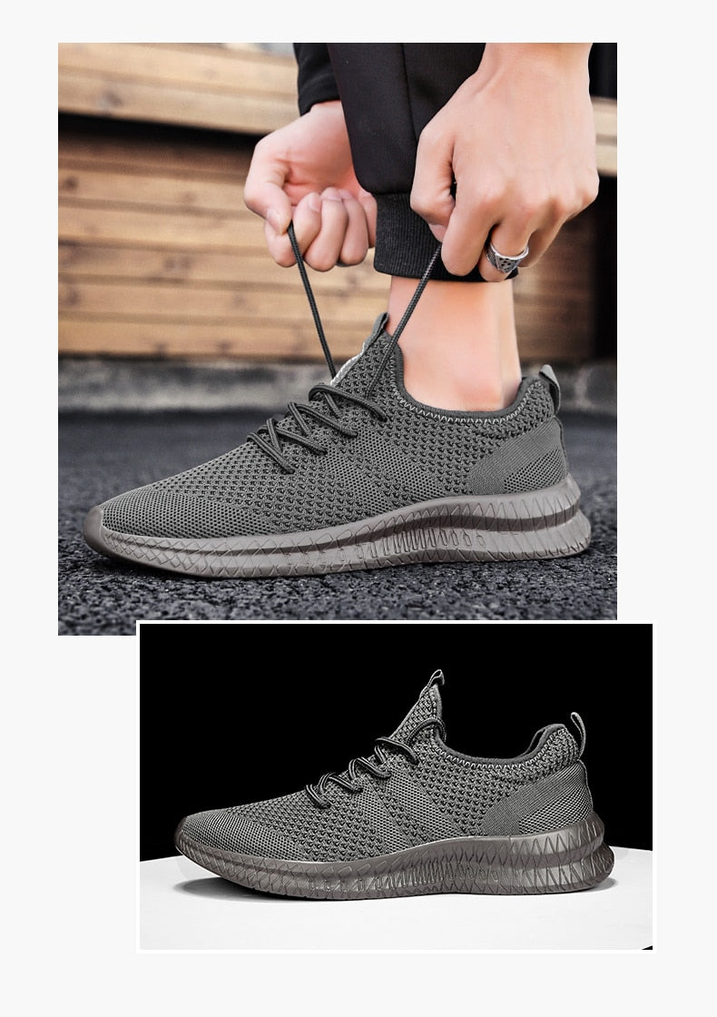 Chaussures de course pour homme : baskets de sport à lacets, légères, confortables et respirantes pour la marche et le tennis.