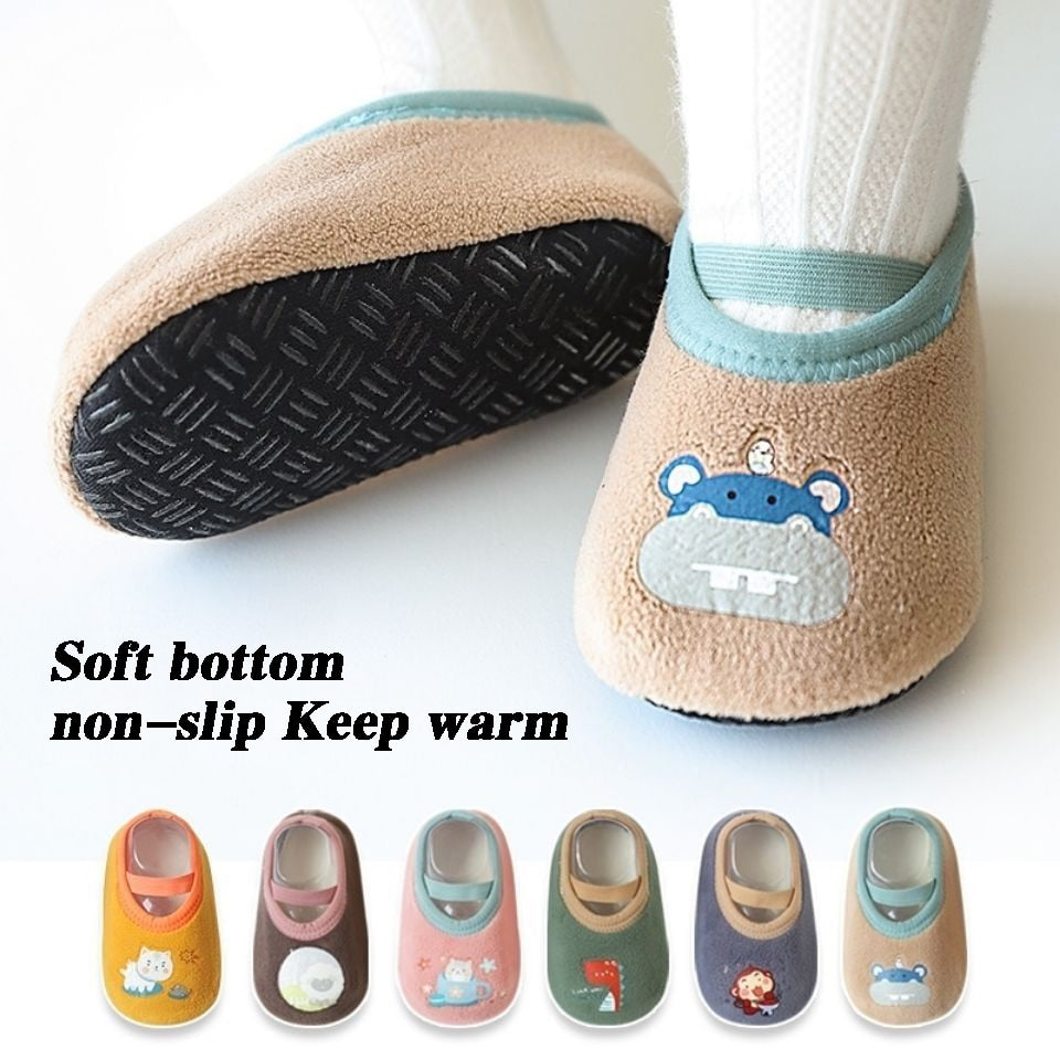 Baby Anti-slip Socks Newborn Warm Crib Floor Shoes with Rubber Sole