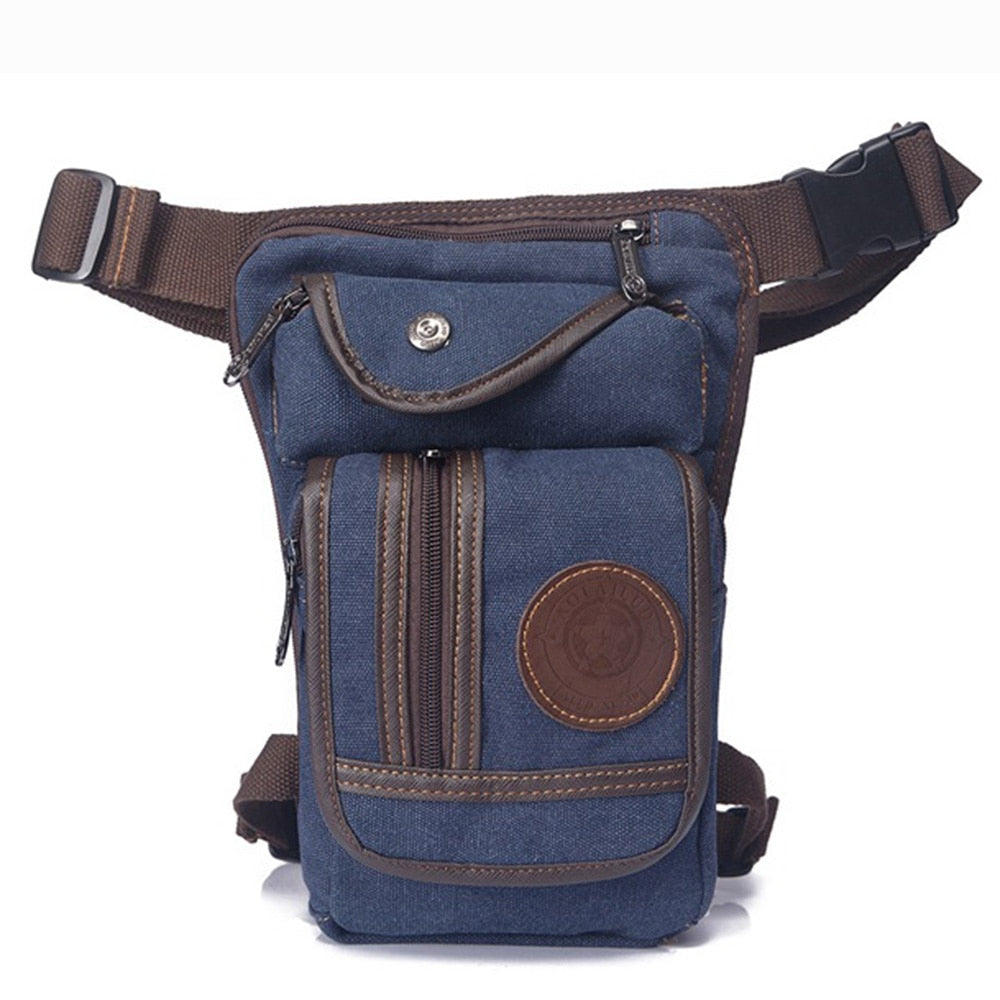 High Quality Men's Canvas Drop Leg Bag, Military Motorcycle Multi-purpose Messenger Shoulder Bags, Belt Hip Bum Waist Fanny Pack