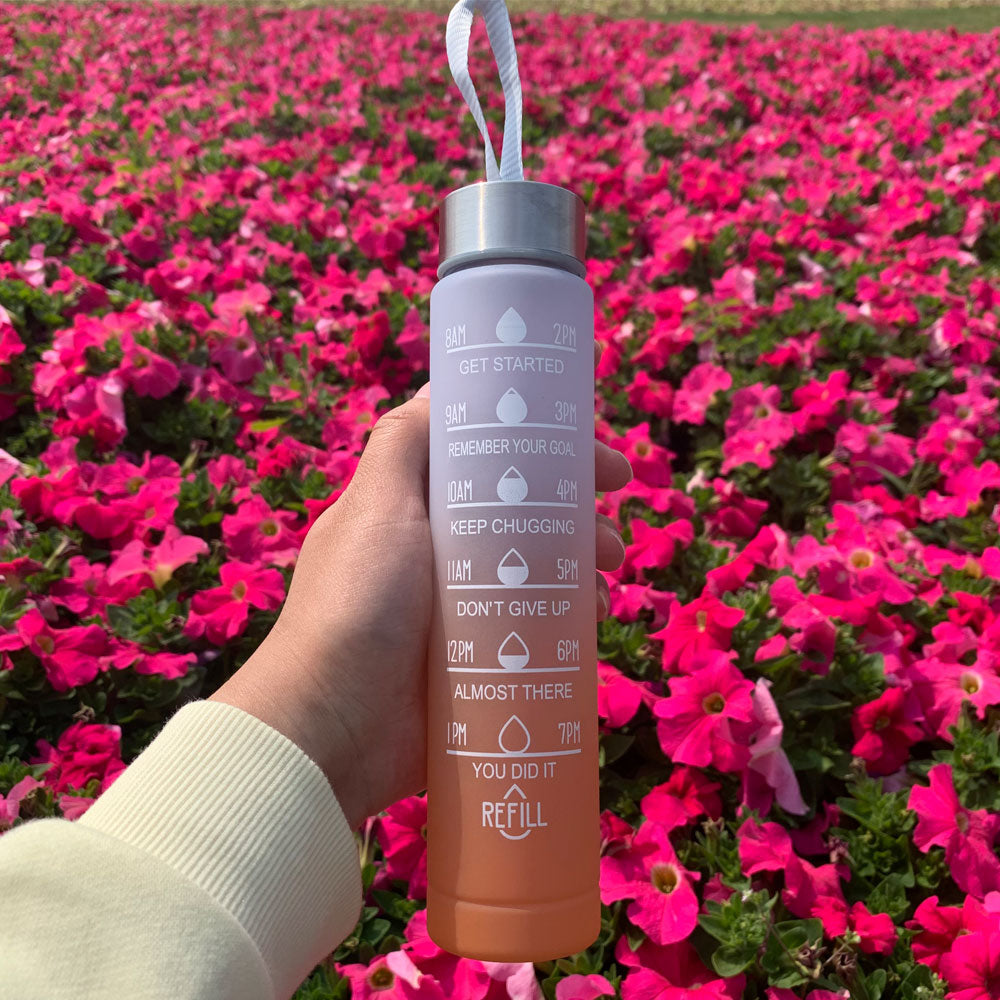 Water Bottle, Motivational Drinking Bottle, Sports Water Bottle, Portable Reusable Plastic Cups, Outdoor Travel, Gym