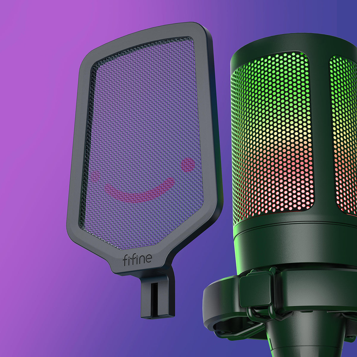 USB Microphone, Condenser MIC with RGB, PC, MAC, Suit for Podcasters / Gamers / Influencers / Home studio