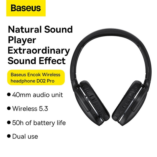 Baseus Pro Wireless Headphones Bluetooth Earphone 5.3 Foldable Headset Sport Headphone Gaming Phone Fone Bluetooth Earbuds