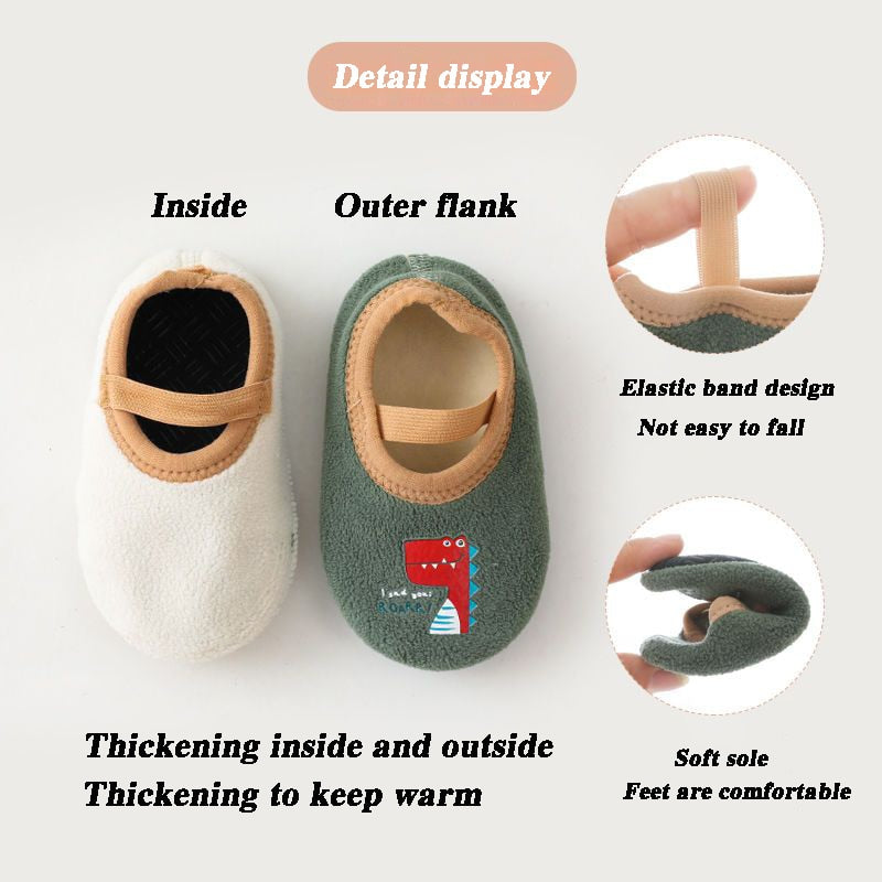 Baby Anti-slip Socks Newborn Warm Crib Floor Shoes with Rubber Sole