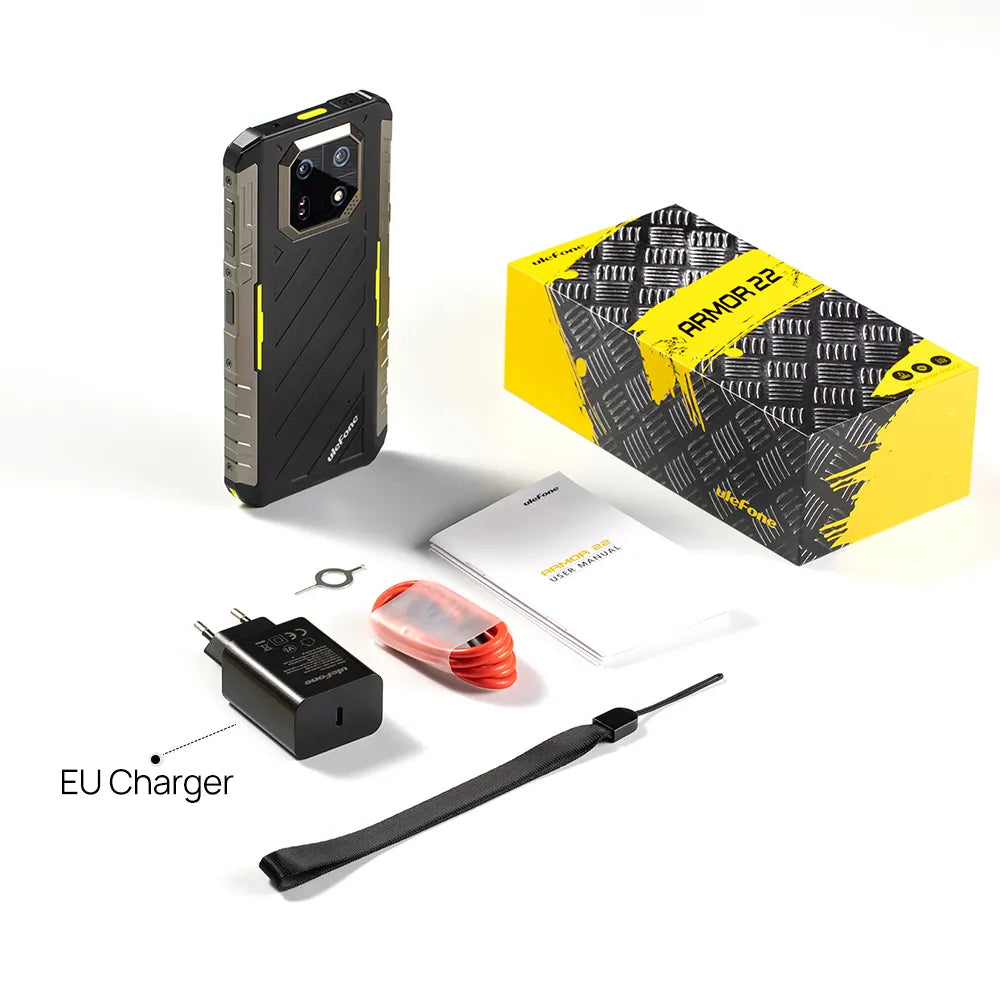 Ulefone Armor 22  Rugged Phone, 16GB (8GB+8GB) RAM, 128GB/256GB ROM, Android 13 Smartphone, NFC, 4G Phone