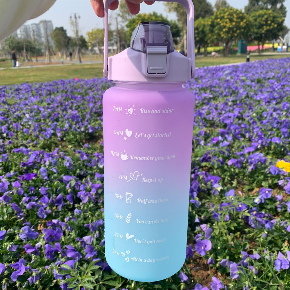 Wasserflasche, motivierende Trinkflasche, Sportwasserflasche, tragbare wiederverwendbare Plastikbecher, Outdoor-Reisen, Fitnessstudio