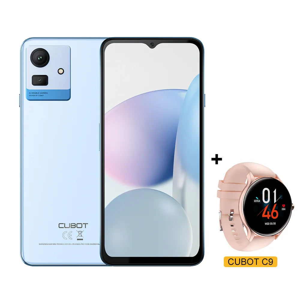 Cubot NOTE 50 Smartphone, Android 13, 16GB RAM(8GB+8GB Extended), 256GB ROM, Octa-core, 6.56“ 90Hz Screen, NFC, 50MP Camera, 5200mAh