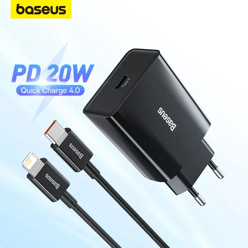 Charge rapide 20 W QC 3.0, charge rapide PD USB Type C, chargeur de téléphone