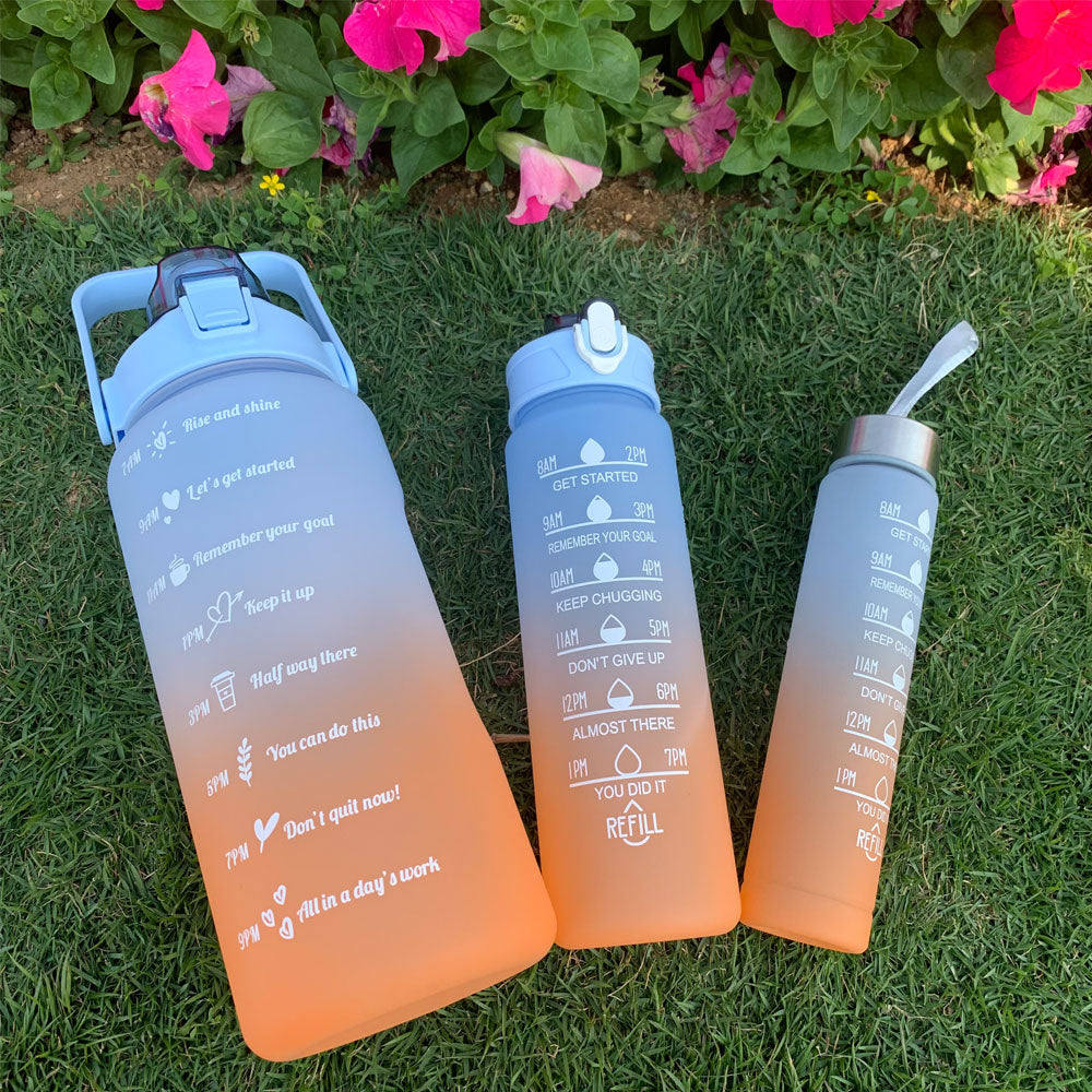 Wasserflasche, motivierende Trinkflasche, Sportwasserflasche, tragbare wiederverwendbare Plastikbecher, Outdoor-Reisen, Fitnessstudio