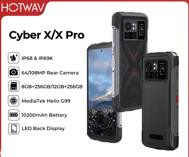 HOTWAV Cyber X Pro, Android Smartphone,s Global Version, 6.78 FHD, 90Hz, 10200mAh, 12GB - 256GB, 108M Camera, Rugged Phone