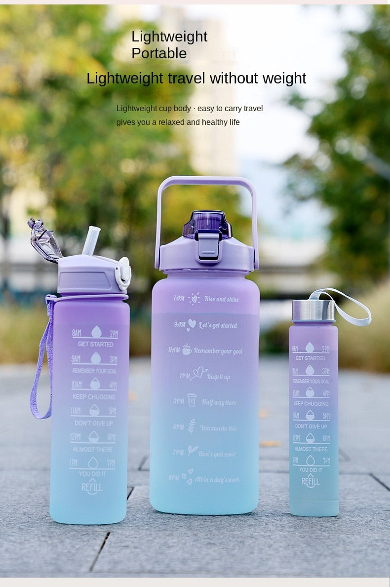 Wasserflasche, motivierende Trinkflasche, Sportwasserflasche, tragbare wiederverwendbare Plastikbecher, Outdoor-Reisen, Fitnessstudio