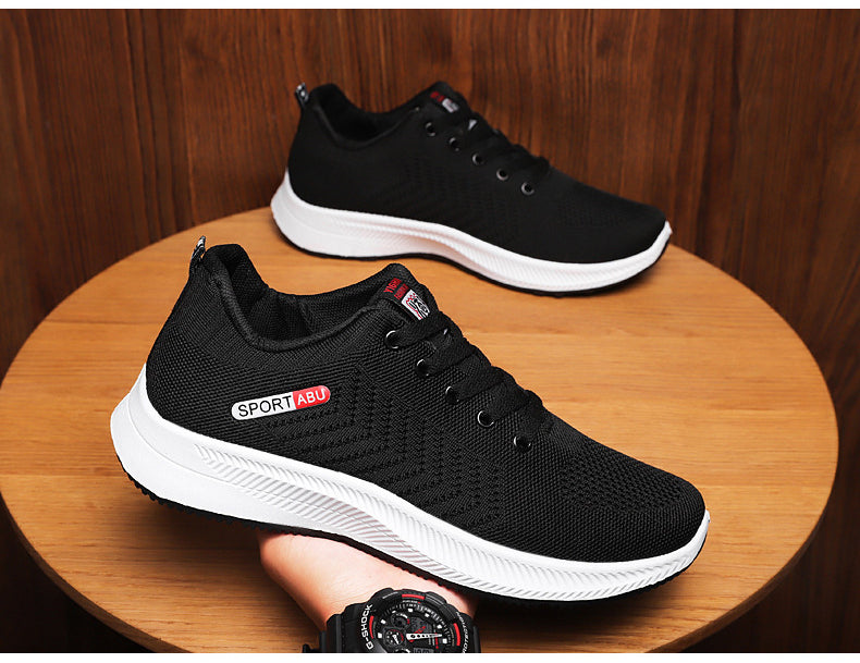 Breathable Shoes for Men, Mesh Lightweight Casual Shoes, Comfortable Soft Bottom Flats Lace Up Sneakers