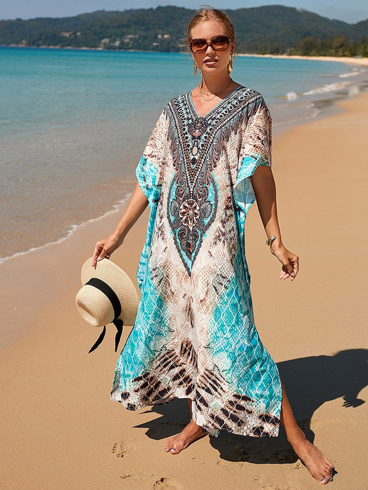 Strand Cover Up Robe Plage Vestido Playa Strand Pareo Badeanzug Cover Up Bademode Badeanzug Frauen Maxi Kleid