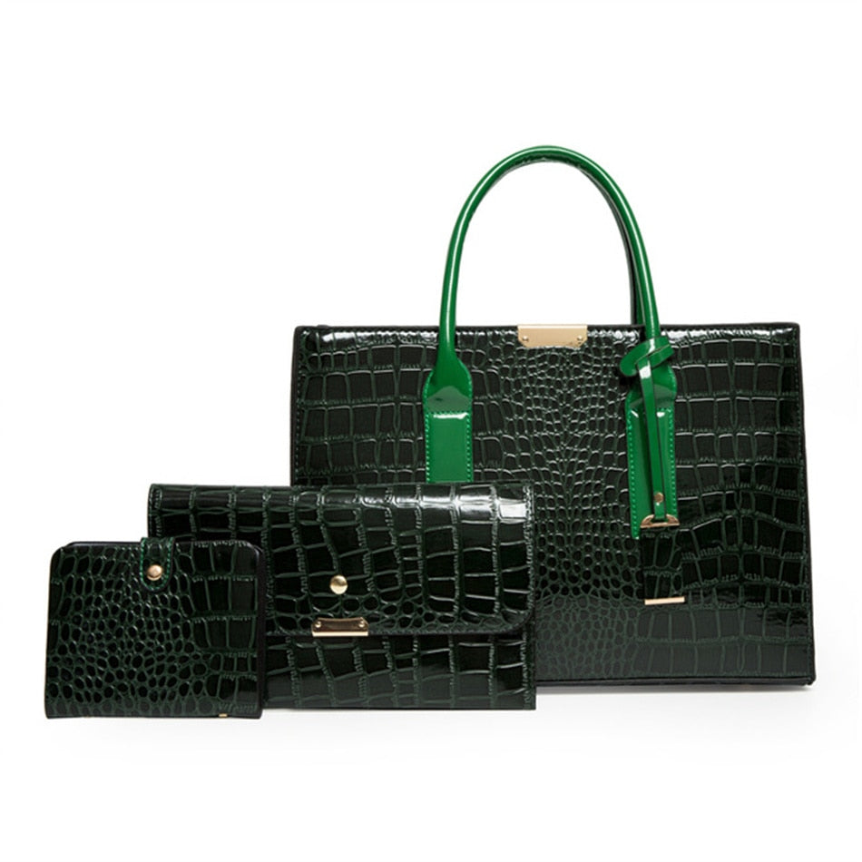 Leather Women Bags, Crocodile Female Crossbody Shoulder Hand Bags, Women High Quality Handbags