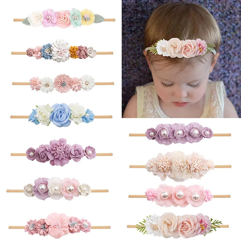 Baby Mädchen Stirnband, süßes Baby elastisches Haarband, Neugeborene Kopfblume, Kleinkind Stirnband, Kopfbedeckung Kinder, Kinder Haarschmuck