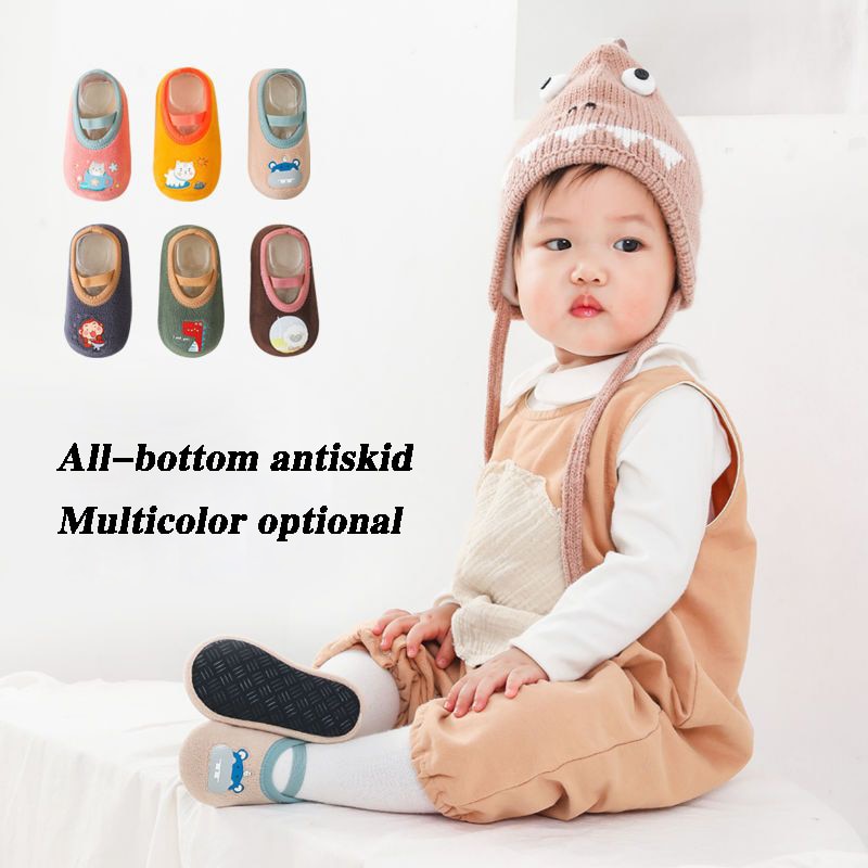 Baby Anti-slip Socks Newborn Warm Crib Floor Shoes with Rubber Sole