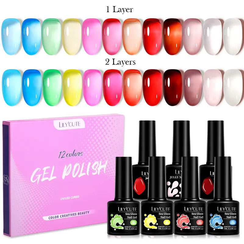 10PCS/SET Gel Nail Polish, Reflective Glitter, Magnetic Gel, Set Magnetic Stick, Soak Off Nail Art