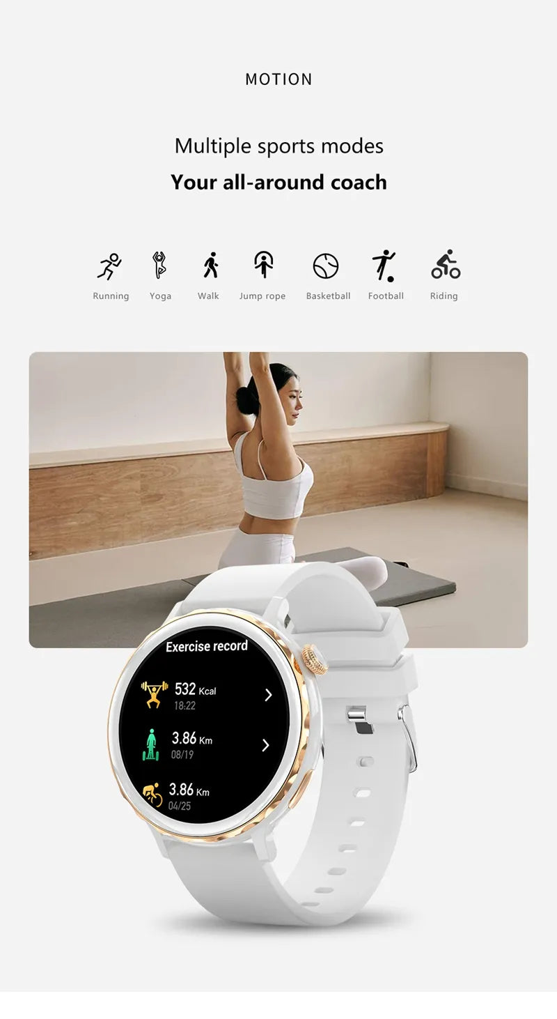 Lady Smart Wrist Watch, Female Smartwatch, Women Elegant Wristband, Health Monitoring, Alarm, Clock, Reminder, Fitness Band