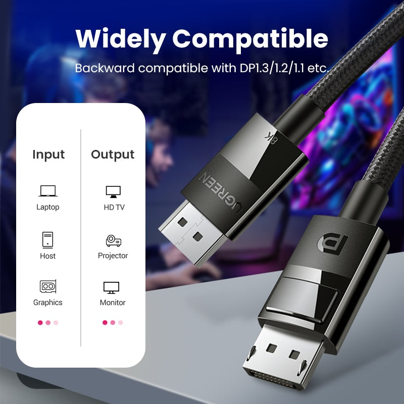 Displayport-Kabel 8K DP1.4 4K 144 Hz, Video-Audio-Kabel, TV, Box, PC, Laptop, Monitor, Videospiel-DP-Kabel, Display-Port