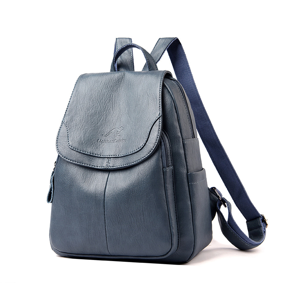 Damen-Rucksack aus Leder mit großem Fassungsvermögen, Vintage-Tasche aus hochwertigem Leder, Schultaschen, Reiserucksack, Damen-Büchertasche