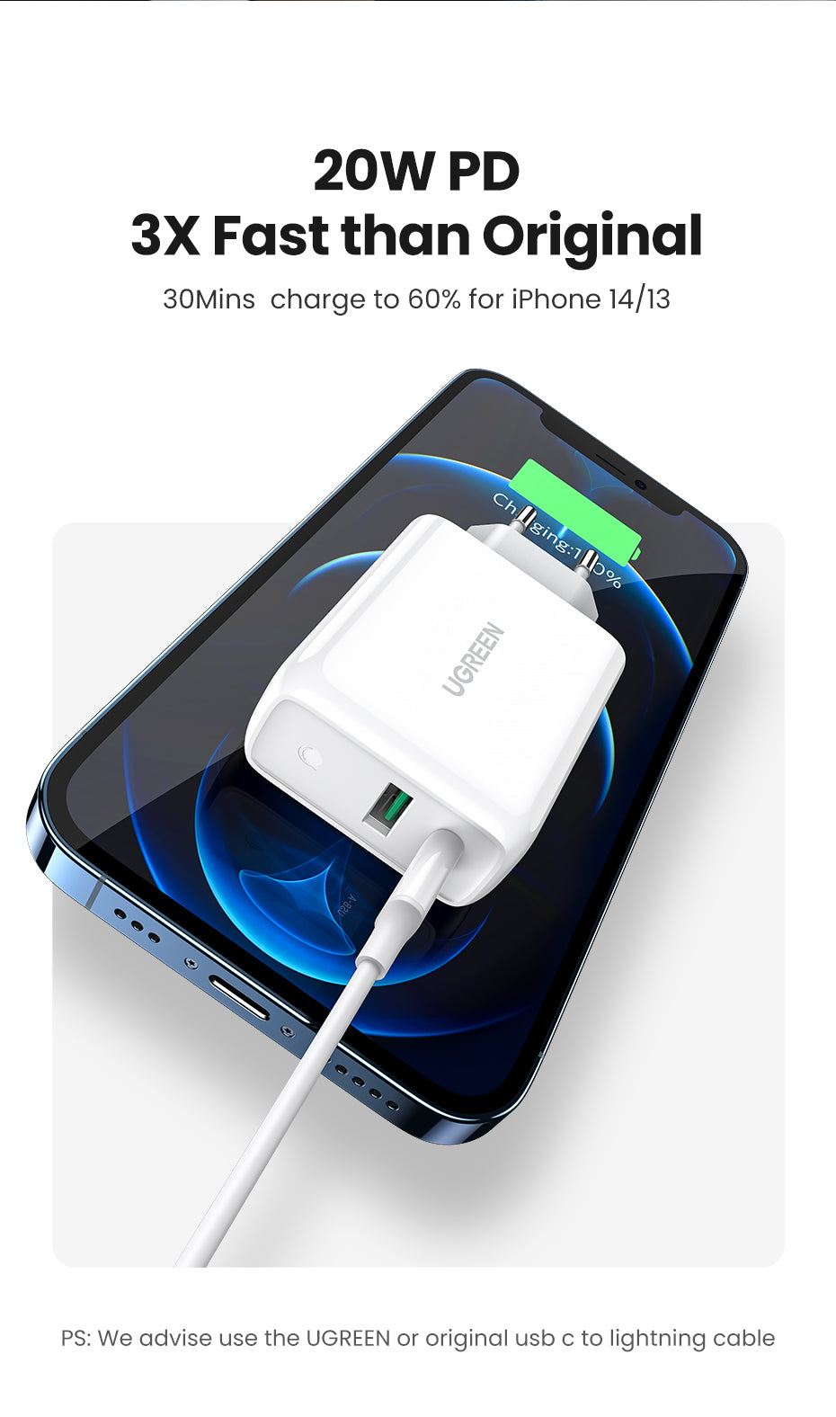 38W Fast USB Charger, Quick Charge 4.0, 3.0, Type C PD Fast Charging, USB Charger, QC 4.0, 3.0, Phone Charger