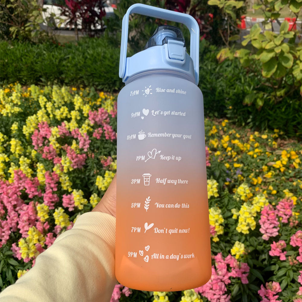 Wasserflasche, motivierende Trinkflasche, Sportwasserflasche, tragbare wiederverwendbare Plastikbecher, Outdoor-Reisen, Fitnessstudio