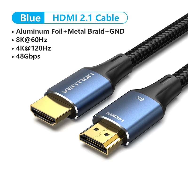 Câble HDMI 8K/60Hz, 4K/120Hz, câbles numériques HDMI 48Gbps, répartiteur TV Box HDR10, câble de commutation HDMI